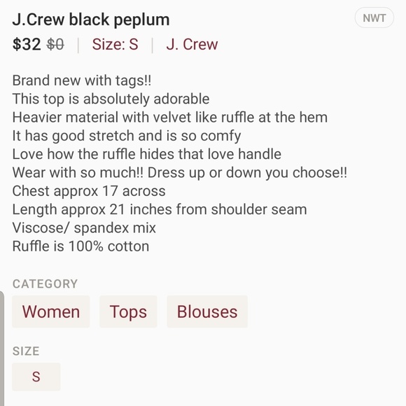 J.Crew sleeveless peplum top - Picture 8 of 8